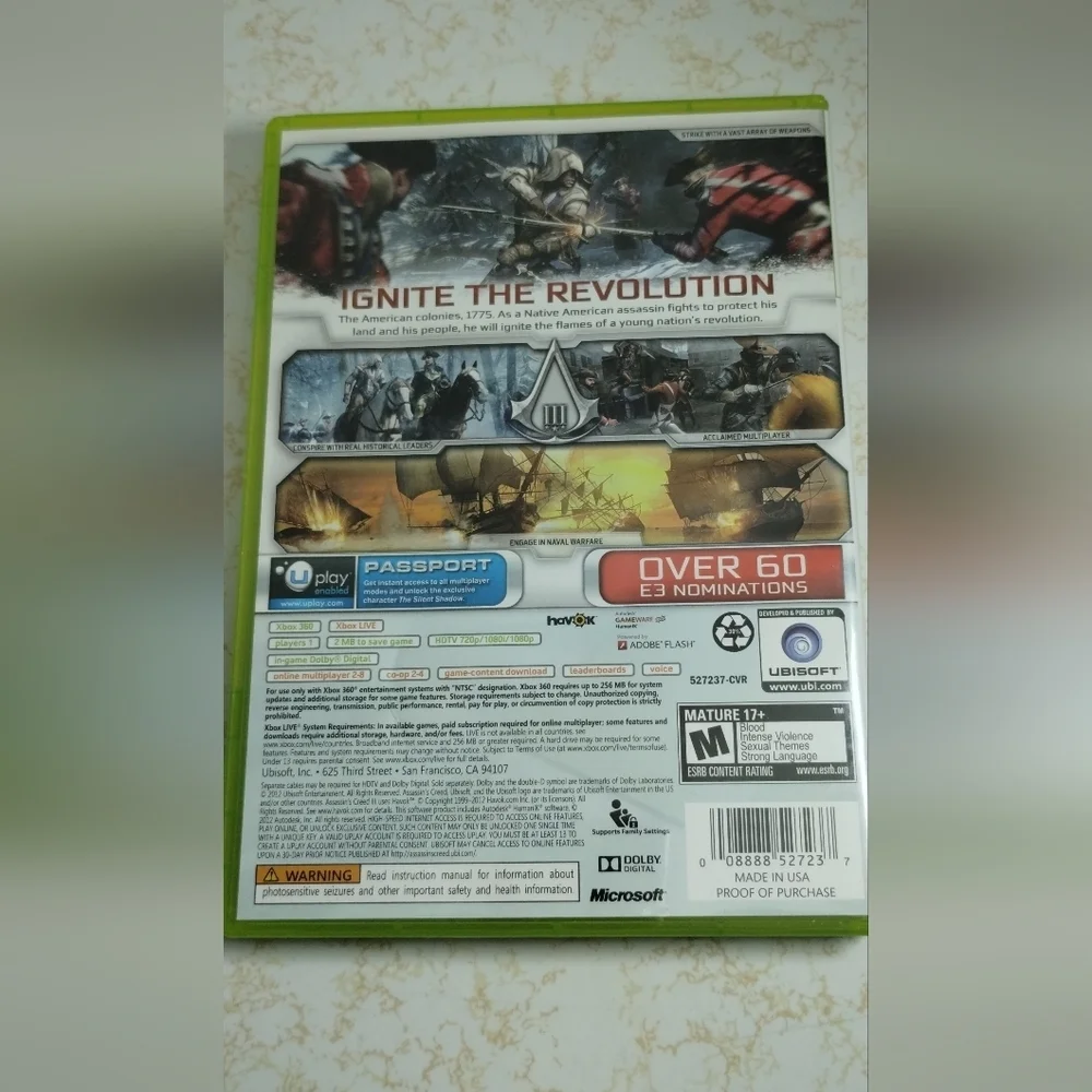 Assassin's Creed III Green Video Game